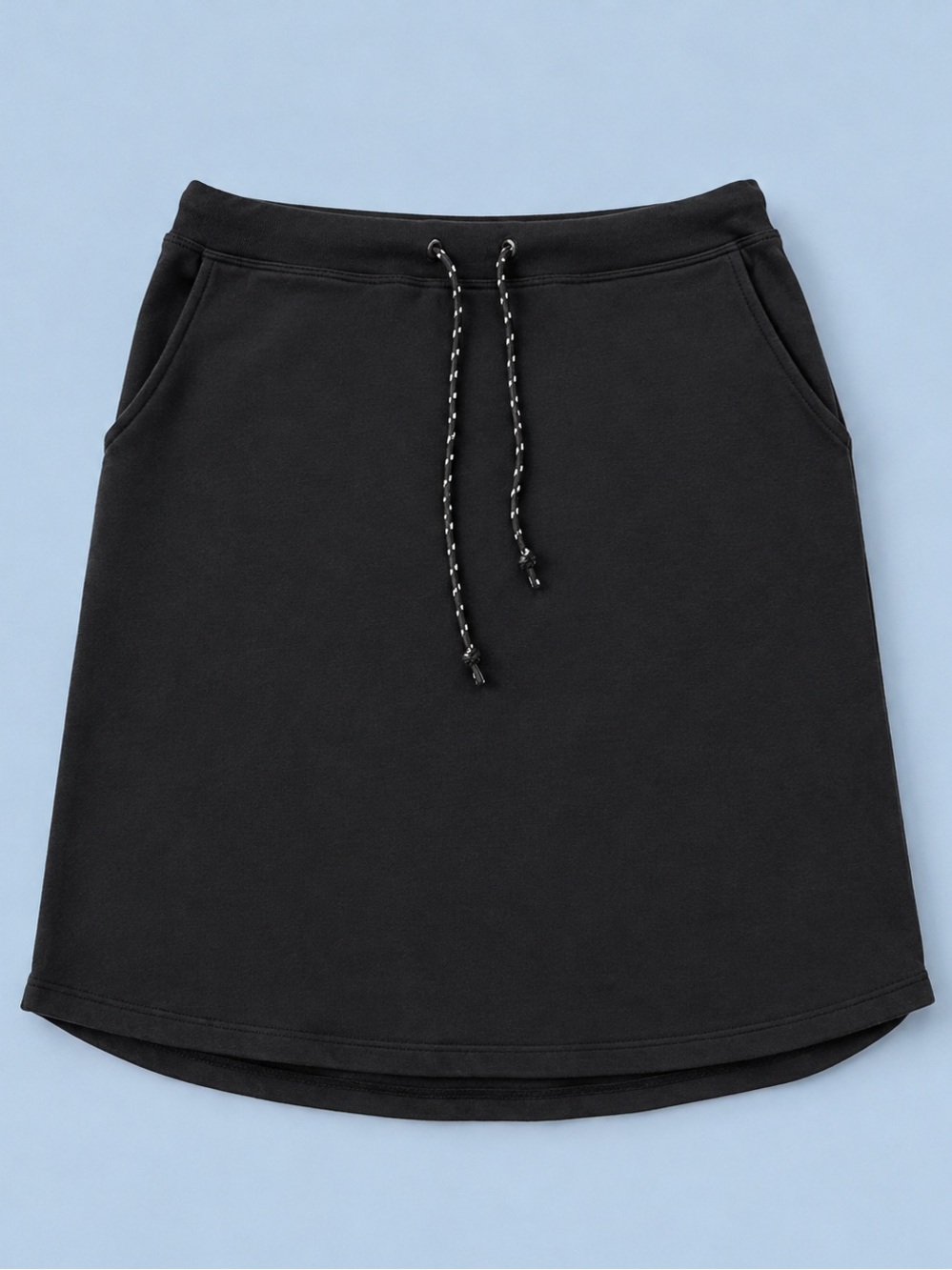 Sundry Made in USA Black Knit Lounge Skirt Drawstring Pockets Size 4 L
